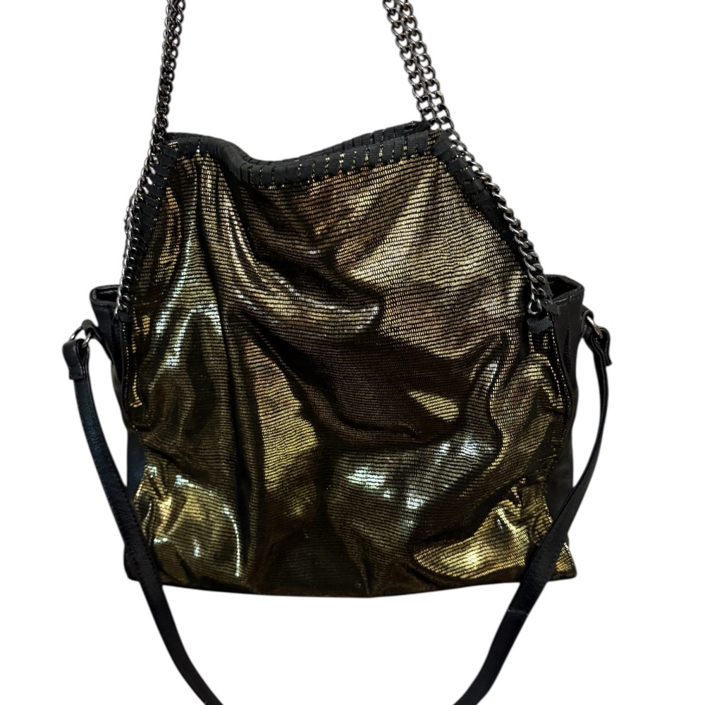 Gold and Black Chain Strap Women's Bag used